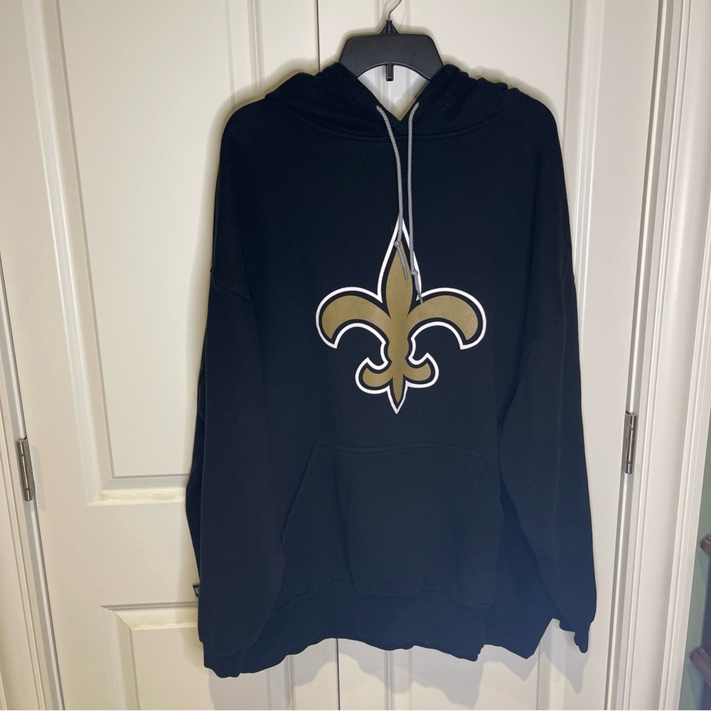New Orleans Saints NFL Hoodie 3X Black Gold Logo Pullover Sweatshirt circa 2010
